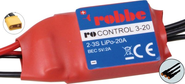 Robbe Modellsport RO-CONTROL 3-20 2-3S -20(25)A 5V/2A BEC Regler