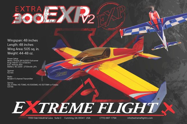 Extreme Flight EXTRA 300 48" EXP V2, orange/blau