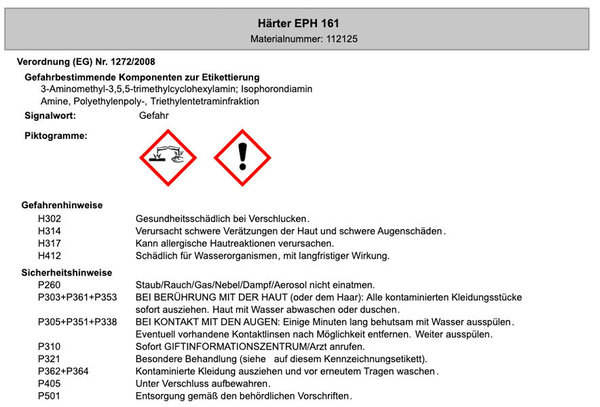 Epoxidharz L + Härter EPH 161 (90 Minuten), Arbeitspackung / 895g