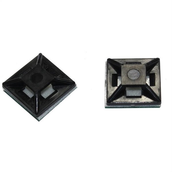Klebesockel für Kabelbinder 20 x 20 mm selbstklebend, schwarz