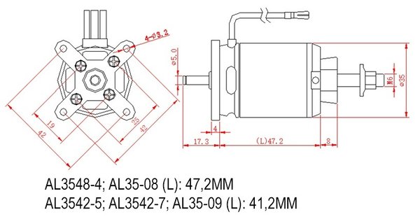 D-Power AL 35-09 Brushless Motor
