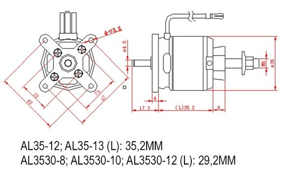 D-Power AL 3530-8 Brushless Motor