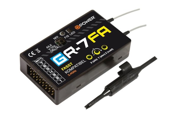 D-Power GR-7FA 2.4GHz Empfänger mit 3X Gyro FASST kompatibel