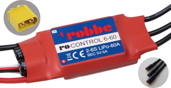 Robbe Modellsport RO-CONTROL 6-60 2-6S -60(80)A 5V/5A SWITCH BEC Regler