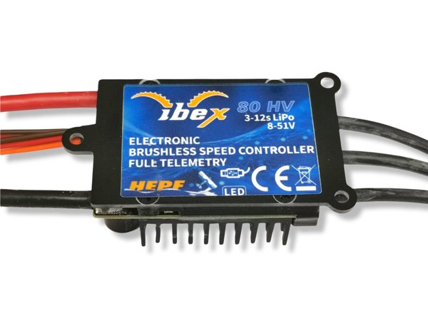 Hepf Ibex 80A Brushless Controller mit Telemetrie für Spektrum