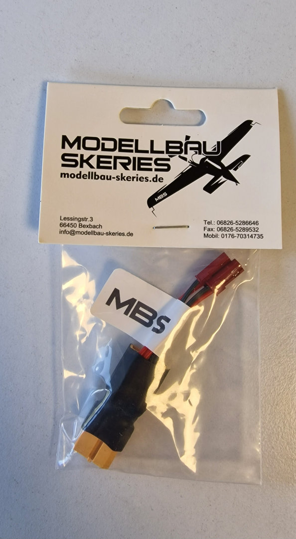 MBS Adapter XT30 Buchse auf XT30 Stecker mit 2x JST Buchse parallel